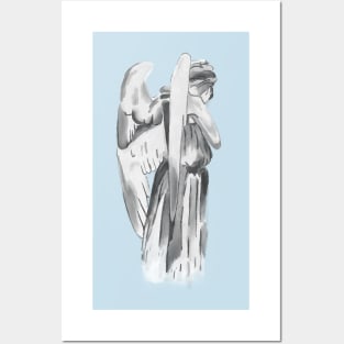 Weeping angel - Doctor Who - blue Posters and Art